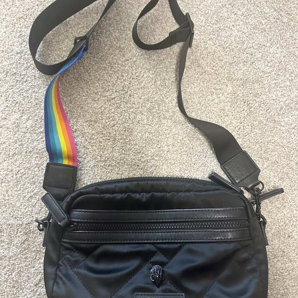 Kurt Geiger Black and Blue Crossbody Bag with Adjustable Strap